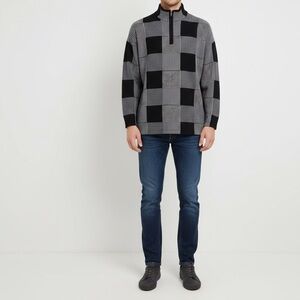 Bechamel Black and White Patterned Zip-Up